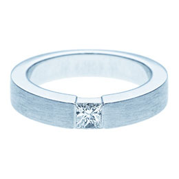 Verlobungsring Weißgold (18kt) mit Diamant im Princessschliff 0,25ct SI G